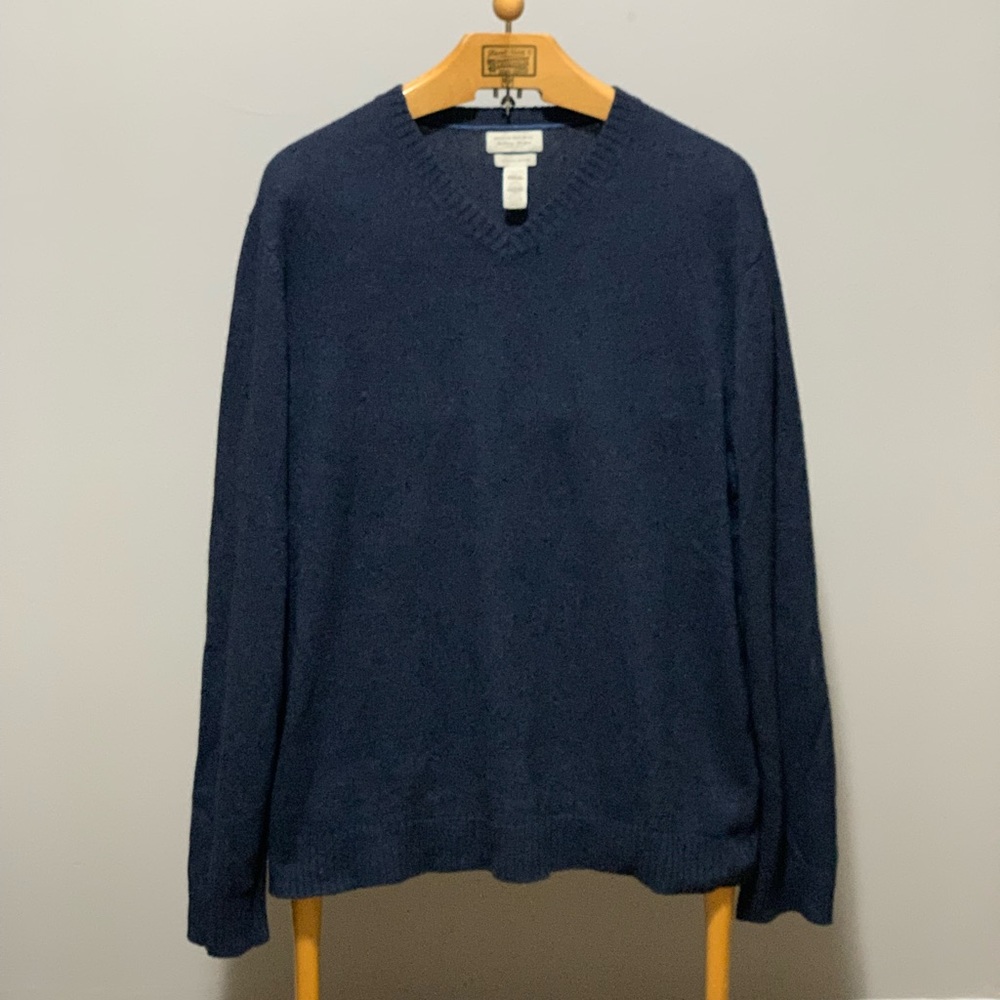 Banana Republic Luxury Sweater Cashmere Angora Hair VNeck Charcoal Size XL